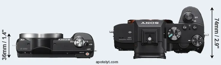 Compare A5000 versus A7 III top
