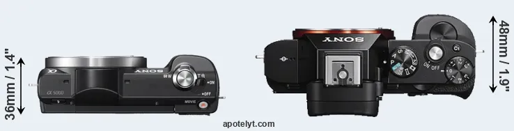 Compare A5000 versus A7S top