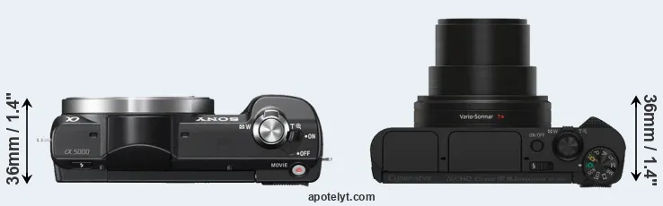 Compare A5000 versus HX80 top