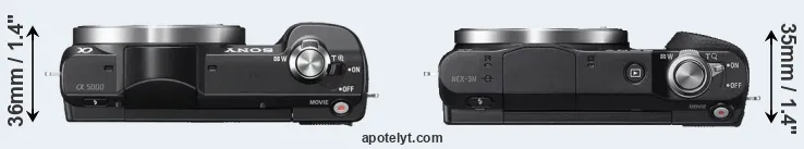 Compare A5000 versus NEX-3N top