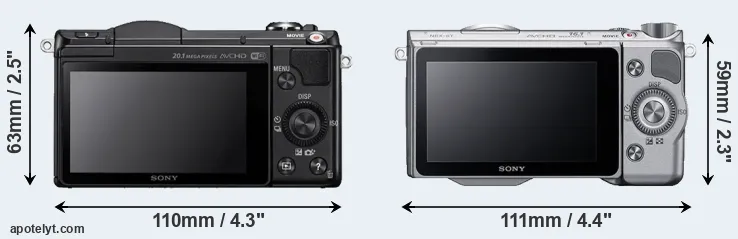 Comparison A5000 or NEX-5T rear