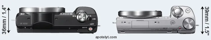 Compare A5000 versus NEX-5T top