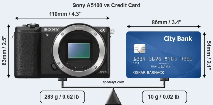 Sony A5100 vs credit card front