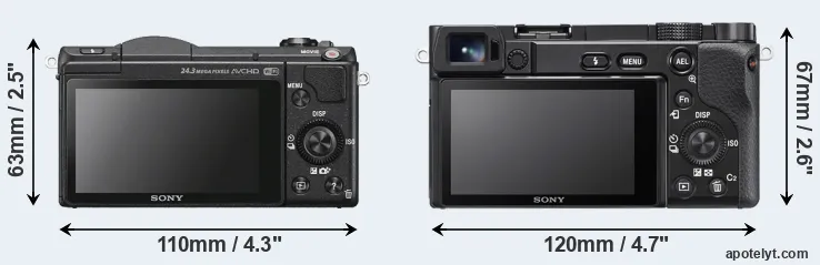 Comparison A5100 or A6100 rear
