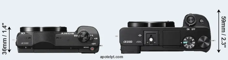 Compare A5100 versus A6100 top