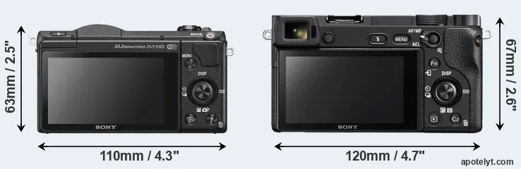 Comparison A5100 or A6300 rear