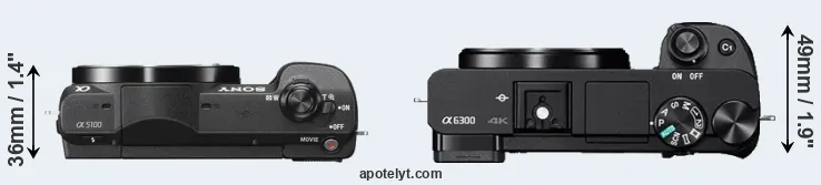 Compare A5100 versus A6300 top
