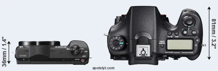 Compare A5100 versus A77 II top