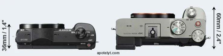 Compare A5100 versus A7C top