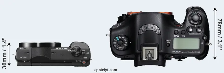 Compare A5100 versus A99 top