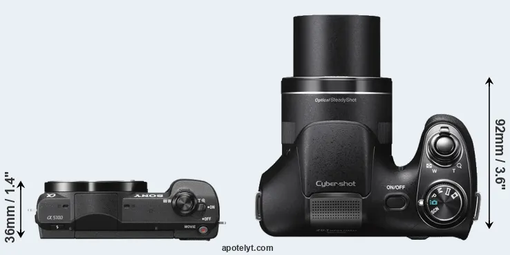 Compare A5100 versus H300 top