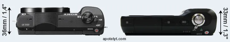 Compare A5100 versus NEX-3 top