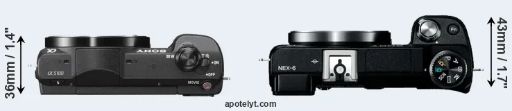 Compare A5100 versus NEX-6 top