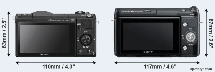 Comparison A5100 or NEX-F3 rear