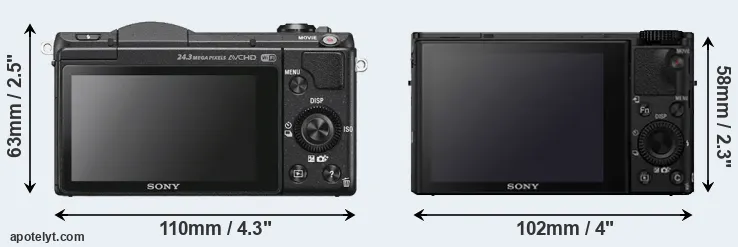 Comparison A5100 or RX100 IV rear