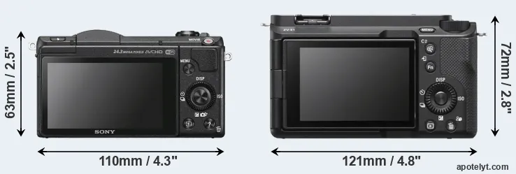 Comparison A5100 or ZV-E1 rear