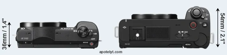 Compare A5100 versus ZV-E1 top