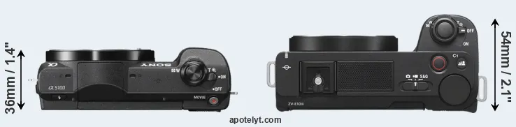 Compare A5100 versus ZV-E10 II top