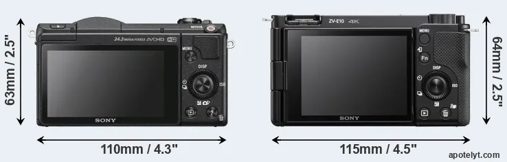 Comparison A5100 or ZV-E10 rear