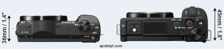 Compare A5100 versus ZV-E10 top