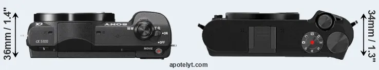 Compare A5100 versus M1 top