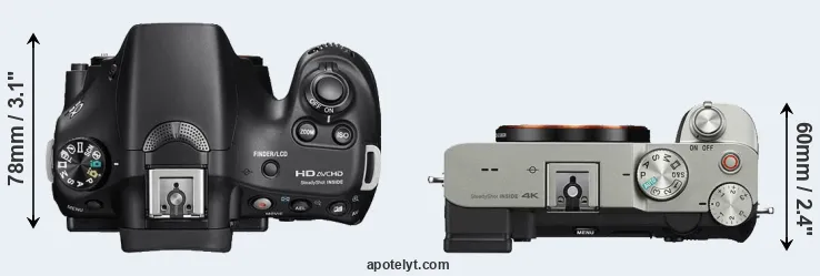 Compare A58 versus A7C top