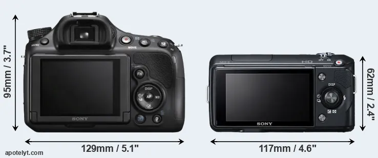 Comparison A58 or NEX-3 rear