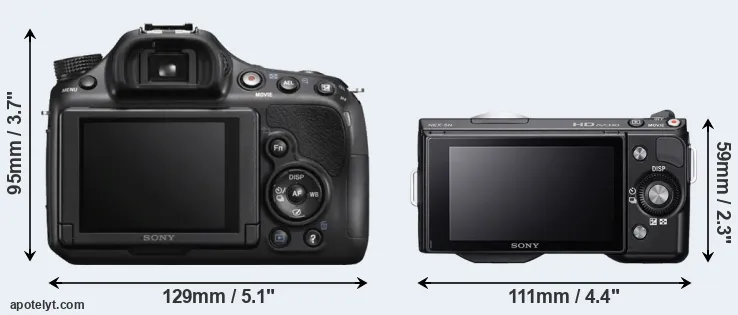 Comparison A58 or NEX-5N rear
