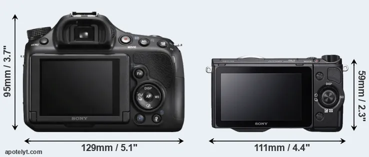 Comparison A58 or NEX-5R rear