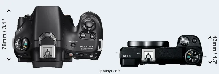 Compare A58 versus NEX-6 top
