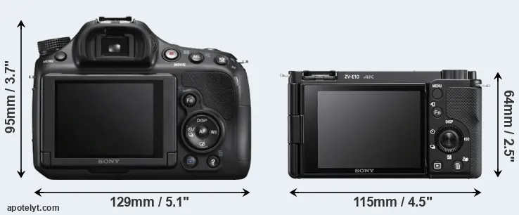 Comparison A58 or ZV-E10 rear