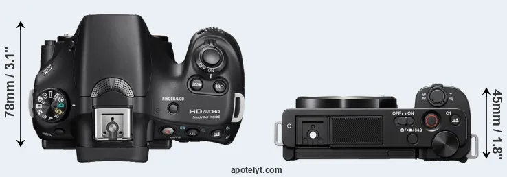 Compare A58 versus ZV-E10 top