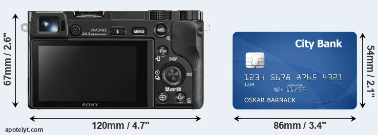 A6000 and credit card rear side