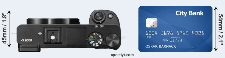 A6000 versus credit card top view