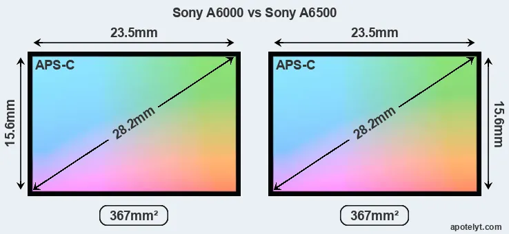 Sony A6000 and Sony A6500 sensor measures