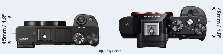 Compare A6000 versus A7 top