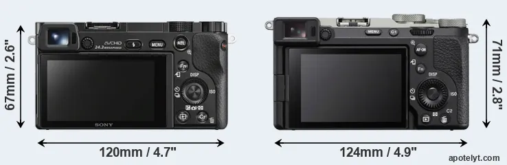 Comparison A6000 or A7C II rear