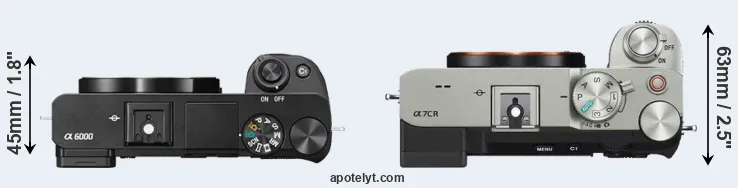 Compare A6000 versus A7C R top