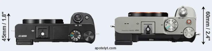 Compare A6000 versus A7C top