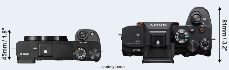 Compare A6000 versus A7S III top