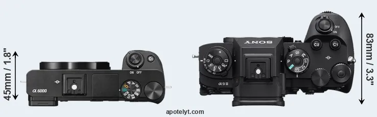 Compare A6000 versus A9 III top