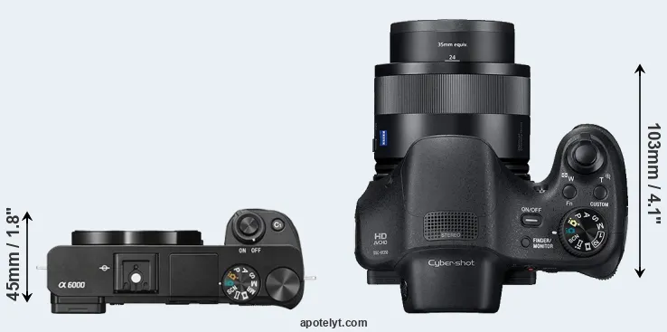Compare A6000 versus HX350 top