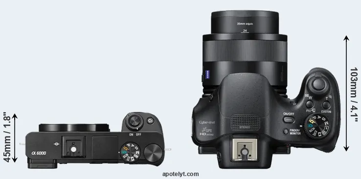 Compare A6000 versus HX400V top