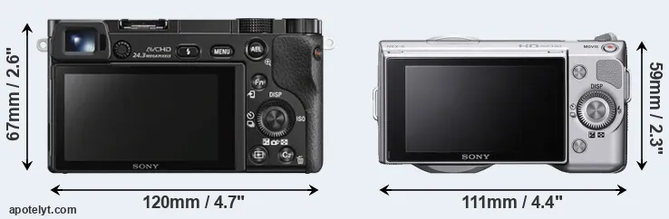 Comparison A6000 or NEX-5 rear