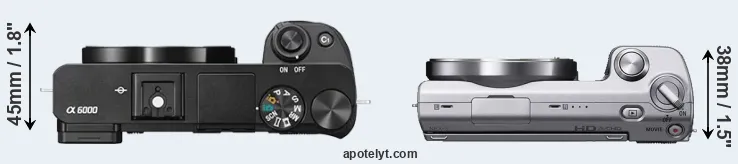 Compare A6000 versus NEX-5 top