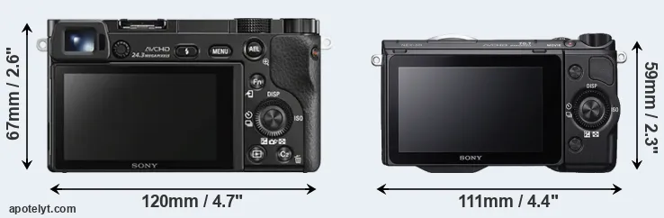 Comparison A6000 or NEX-5R rear