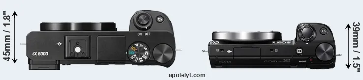 Compare A6000 versus NEX-5R top