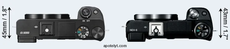 Compare A6000 versus NEX-6 top