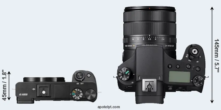 Compare A6000 versus RX10 IV top