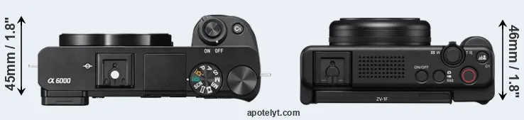 Compare A6000 versus ZV-1F top